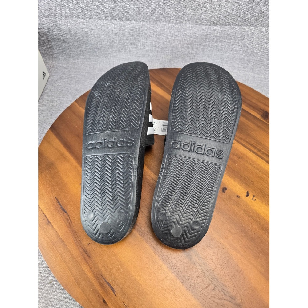 Adidas Adilette Shower Slides Mens 13 Core Black White GZ5922 Cloudfoam Sandals - Picture 6 of 14